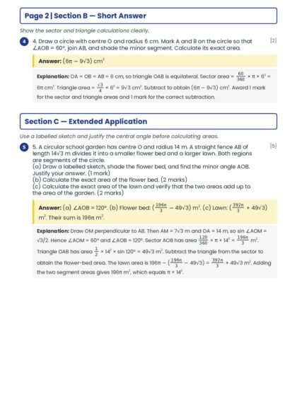 Class 10 Mathematics worksheet – page 3